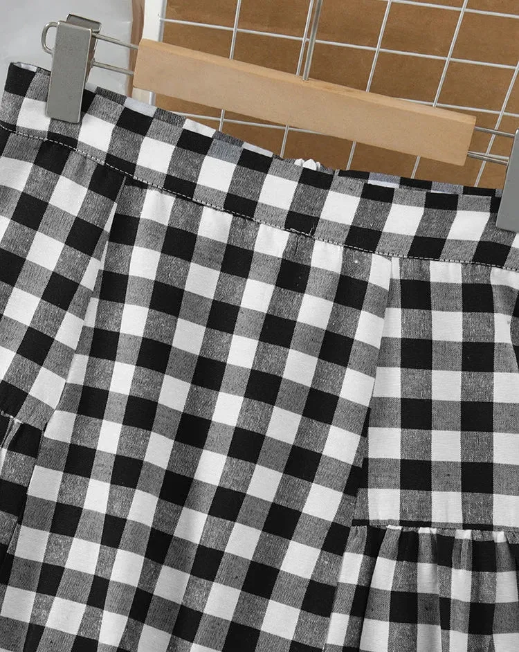 Plus Size 5XL Skirts Summer A Line Plaid