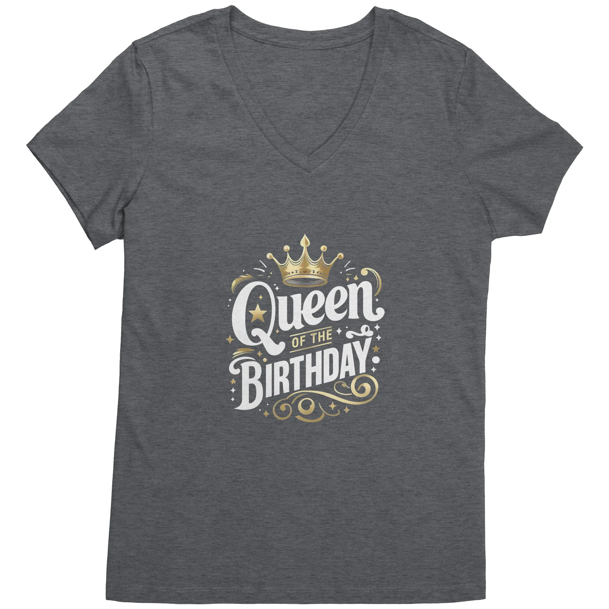 Queen of the Birthday Girl Ladies V-Neck - T-Shirt