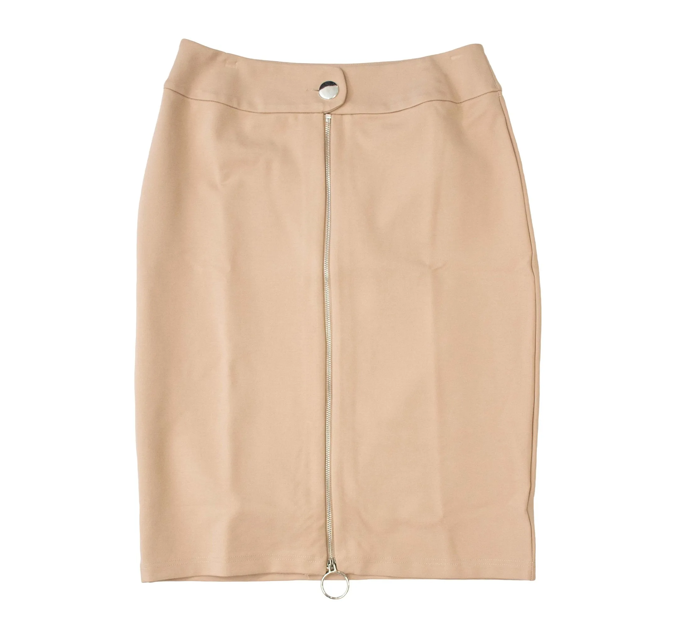 Rapheeze Fossil Front Zip Knee Skirt