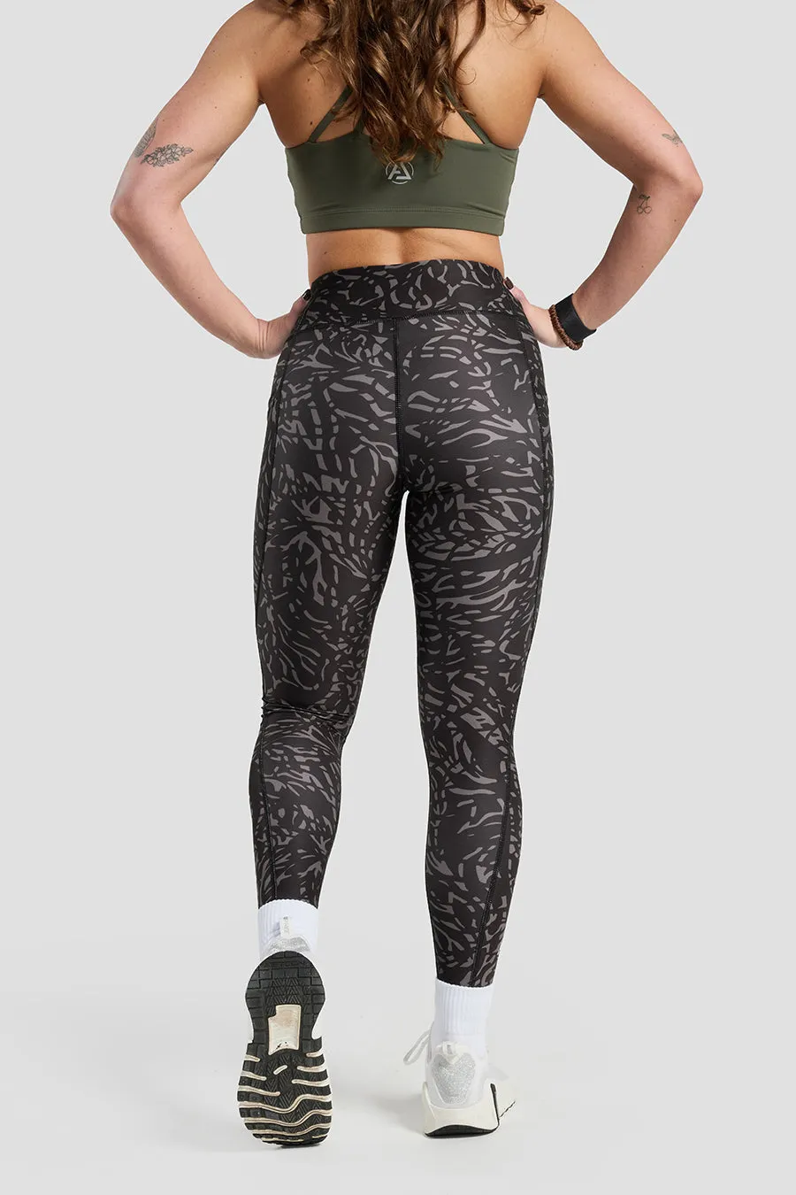REACT Black & Grey Print Leggings