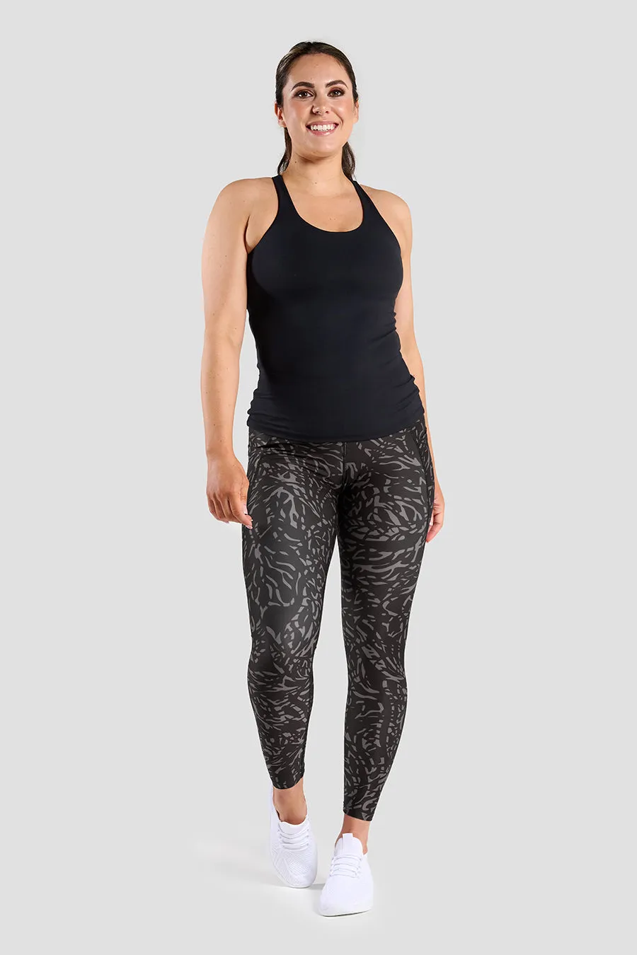 REACT Black & Grey Print Leggings
