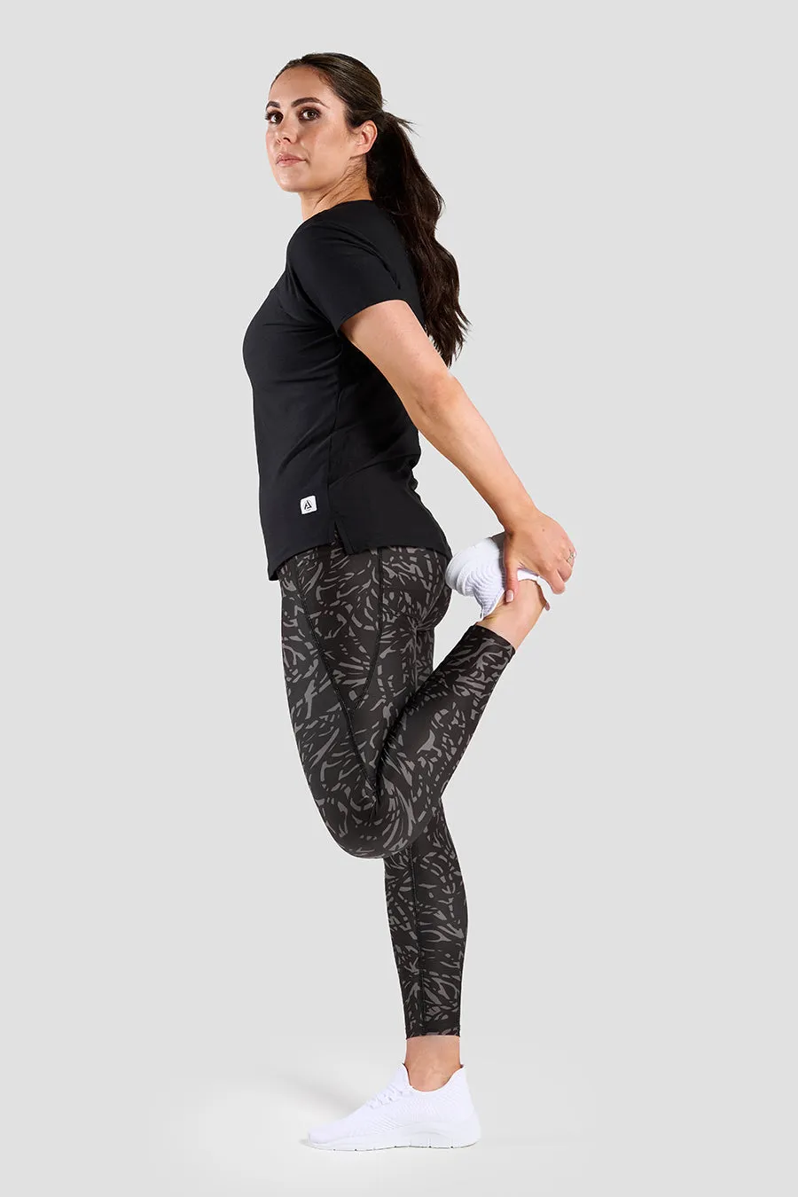 REACT Black & Grey Print Leggings