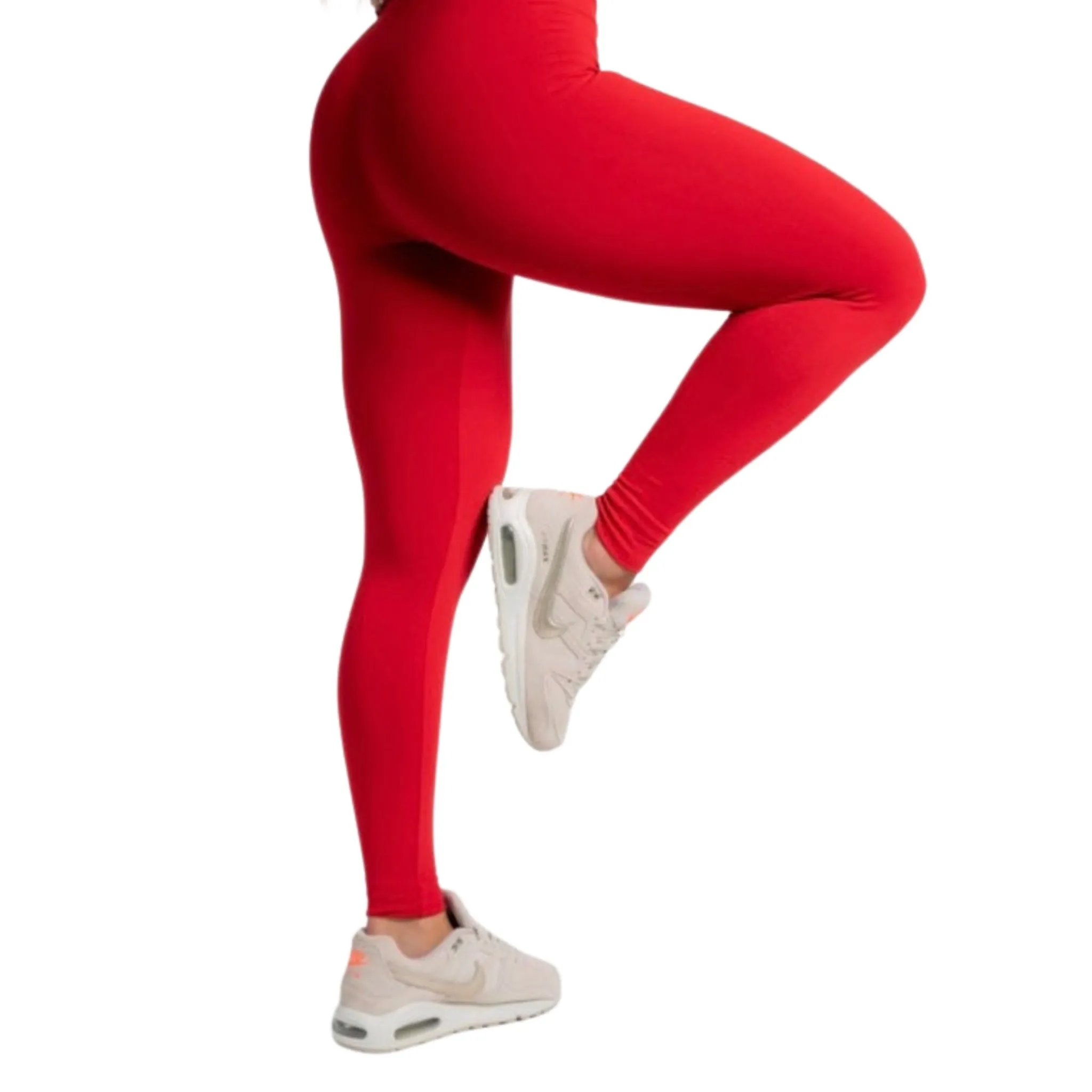 Red Bliss Polyamide Leggings with Elastic Waistband
