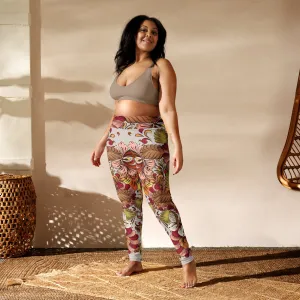 Retro Floral Pattern Yoga Leggings