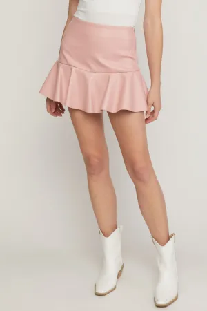 ROSE FAUX MINISKIRT