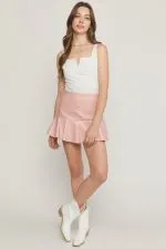 ROSE FAUX MINISKIRT