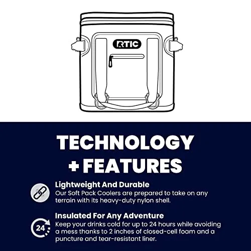 RTIC Soft Cooler 30 Can, Insulated Bag Portable Ice Chest Box for Lunch, Beach, Drink, Beverage, Travel, Camping, Picnic, Car, Trips, Floating Cooler Leak-Proof with Zipper, Coral