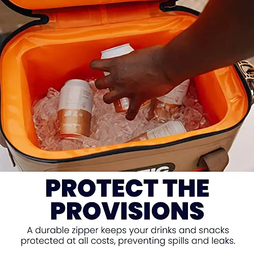 RTIC Soft Cooler 30 Can, Insulated Bag Portable Ice Chest Box for Lunch, Beach, Drink, Beverage, Travel, Camping, Picnic, Car, Trips, Floating Cooler Leak-Proof with Zipper, Coral