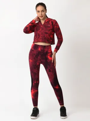 Ruby Wine Tie-dye Hoodie Set
