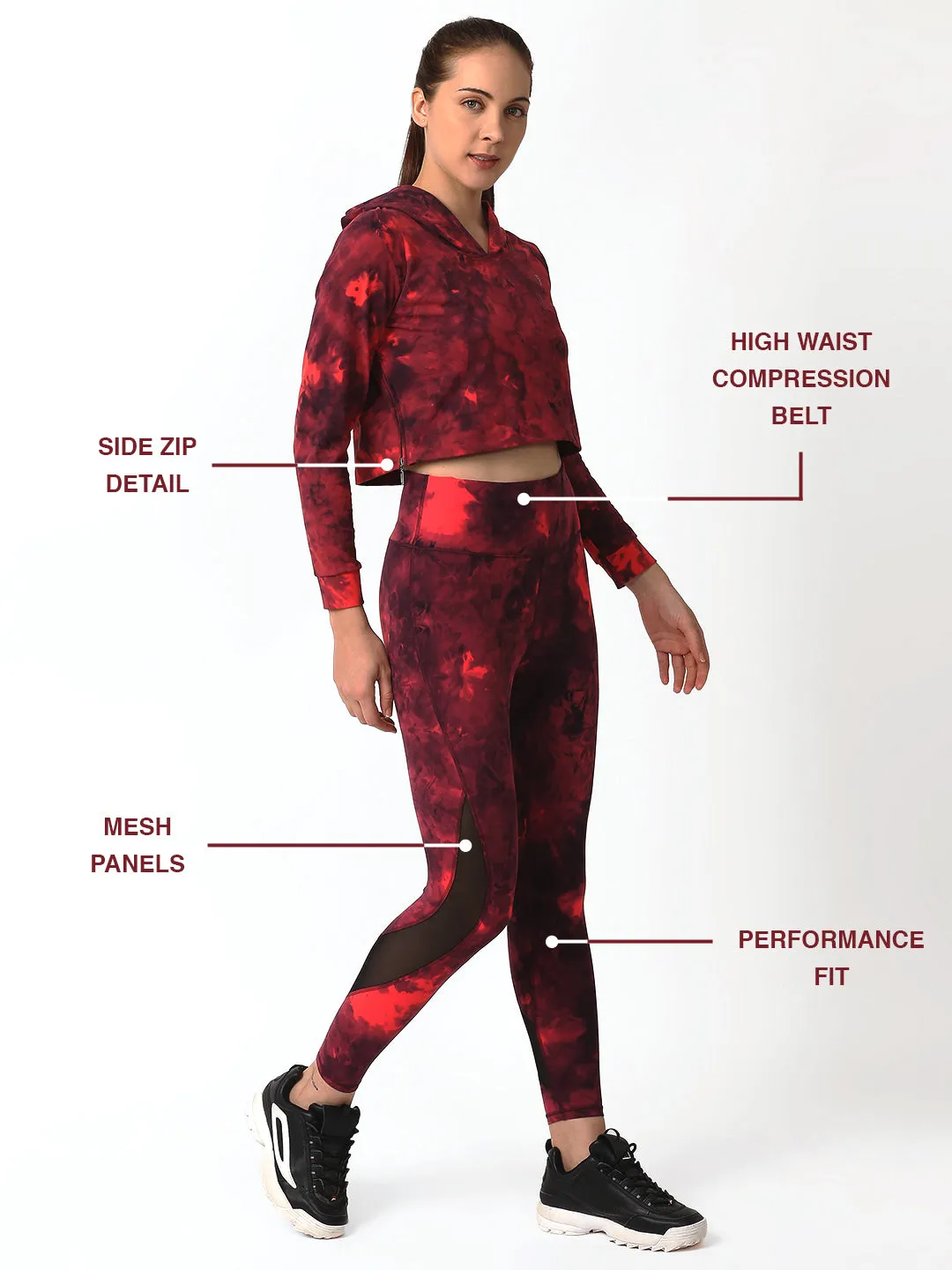 Ruby Wine Tie-dye Hoodie Set