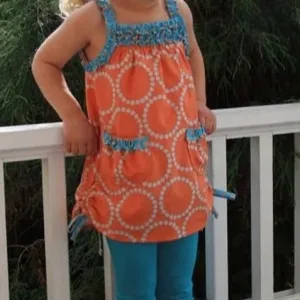 Ruffles Dress Top and Leggings Sewing Pattern by Olive Ann Designs