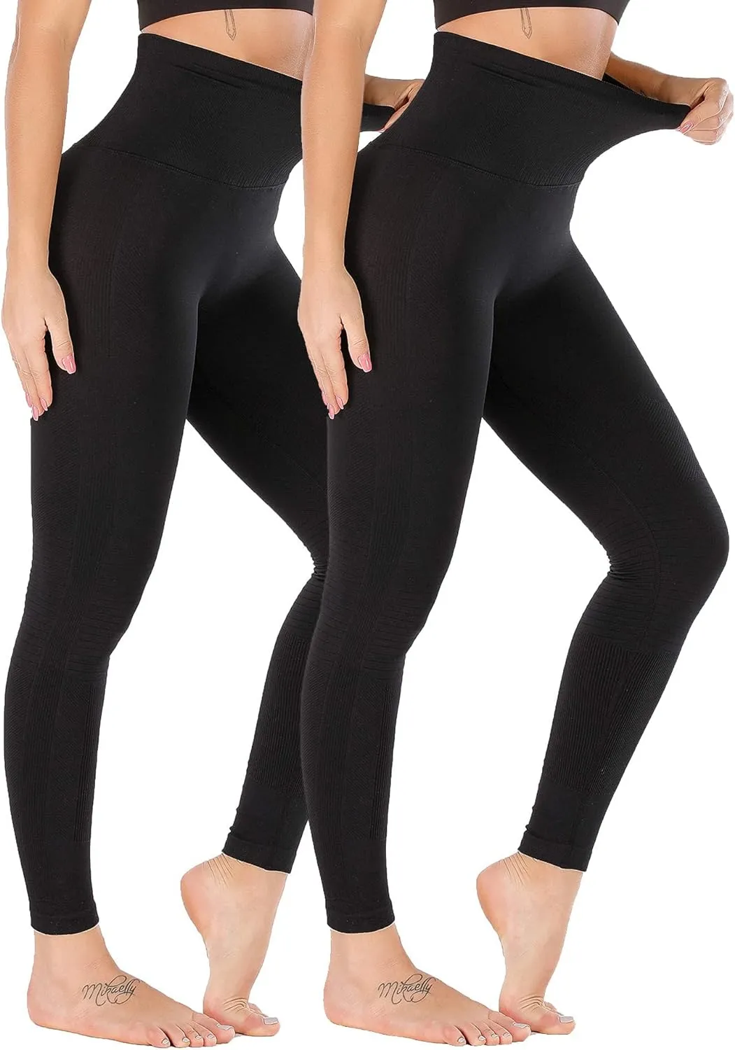 RUNNING GIRL Yoga Pants for Women, High Waisted Compression Workout Leggings Tummy Control Capri Seamless Leggings