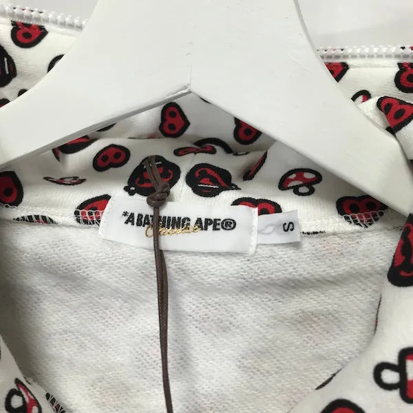 [S] DS! A Bathing Ape Bape Baby Milo Monogram Full Zip Hoodie White