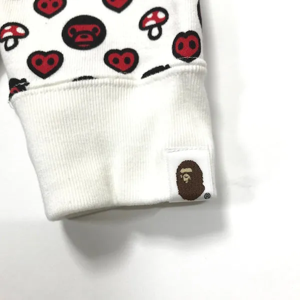 [S] DS! A Bathing Ape Bape Baby Milo Monogram Full Zip Hoodie White