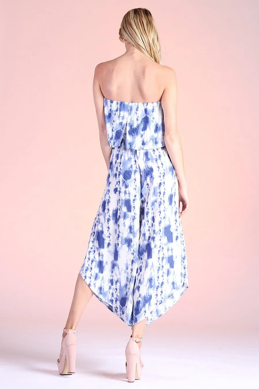 Santorini Tie Dye Slanted Hem Jumpsuit - Final Sale