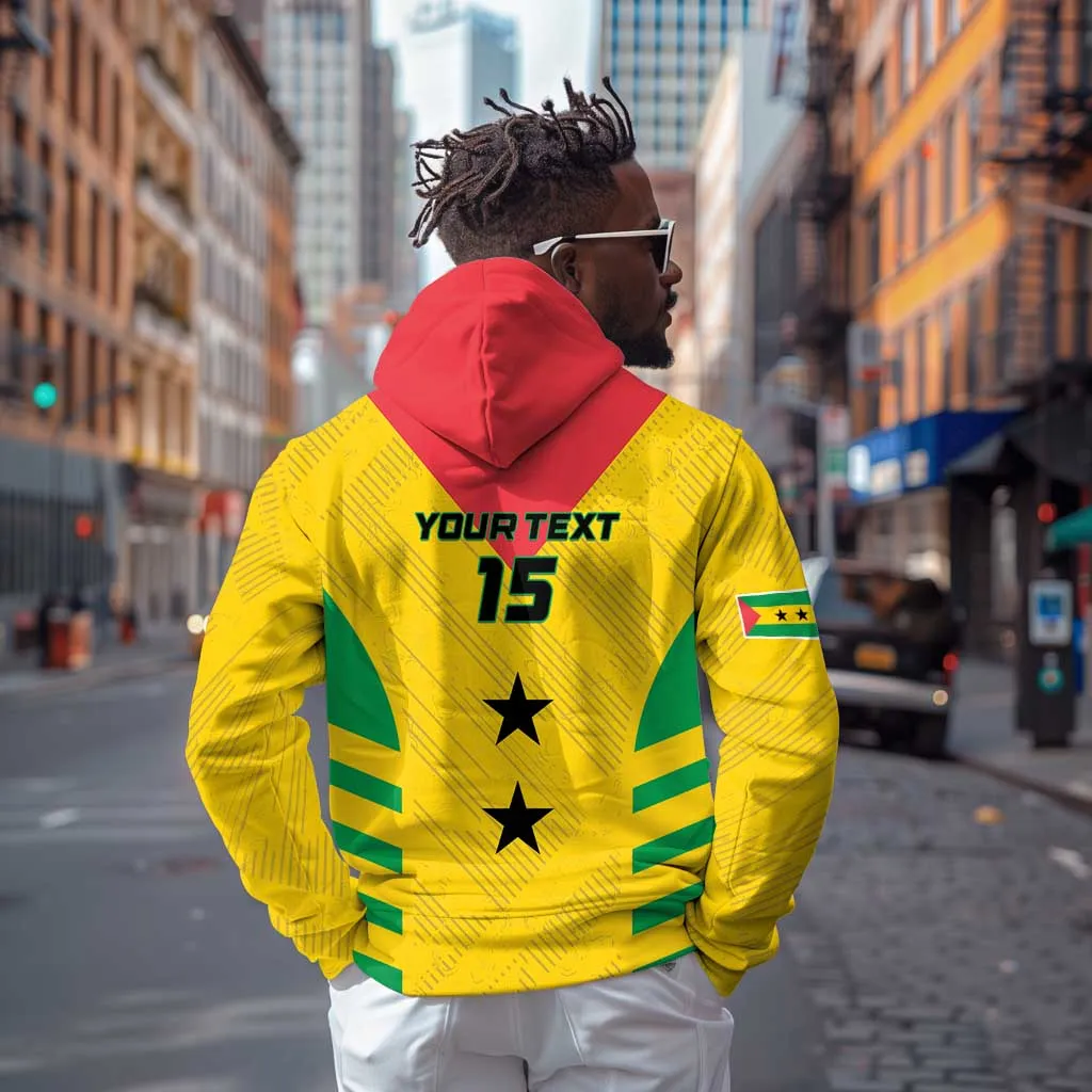 Sao Tome and Principe Football Custom Zip Hoodie Sporty Style - Yellow Color LT15