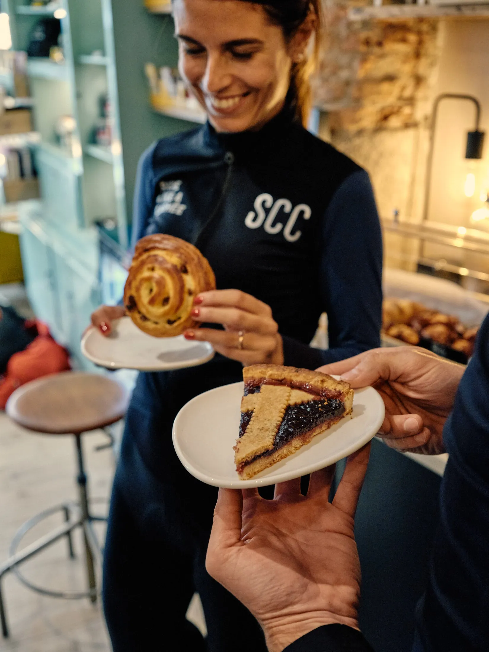 SCC long sleeve mid-season jersey - Black and Lake blue