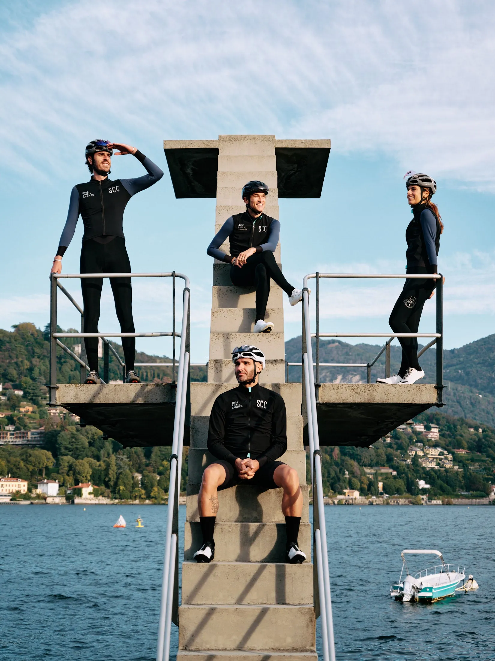 SCC long sleeve mid-season jersey - Black and Lake blue