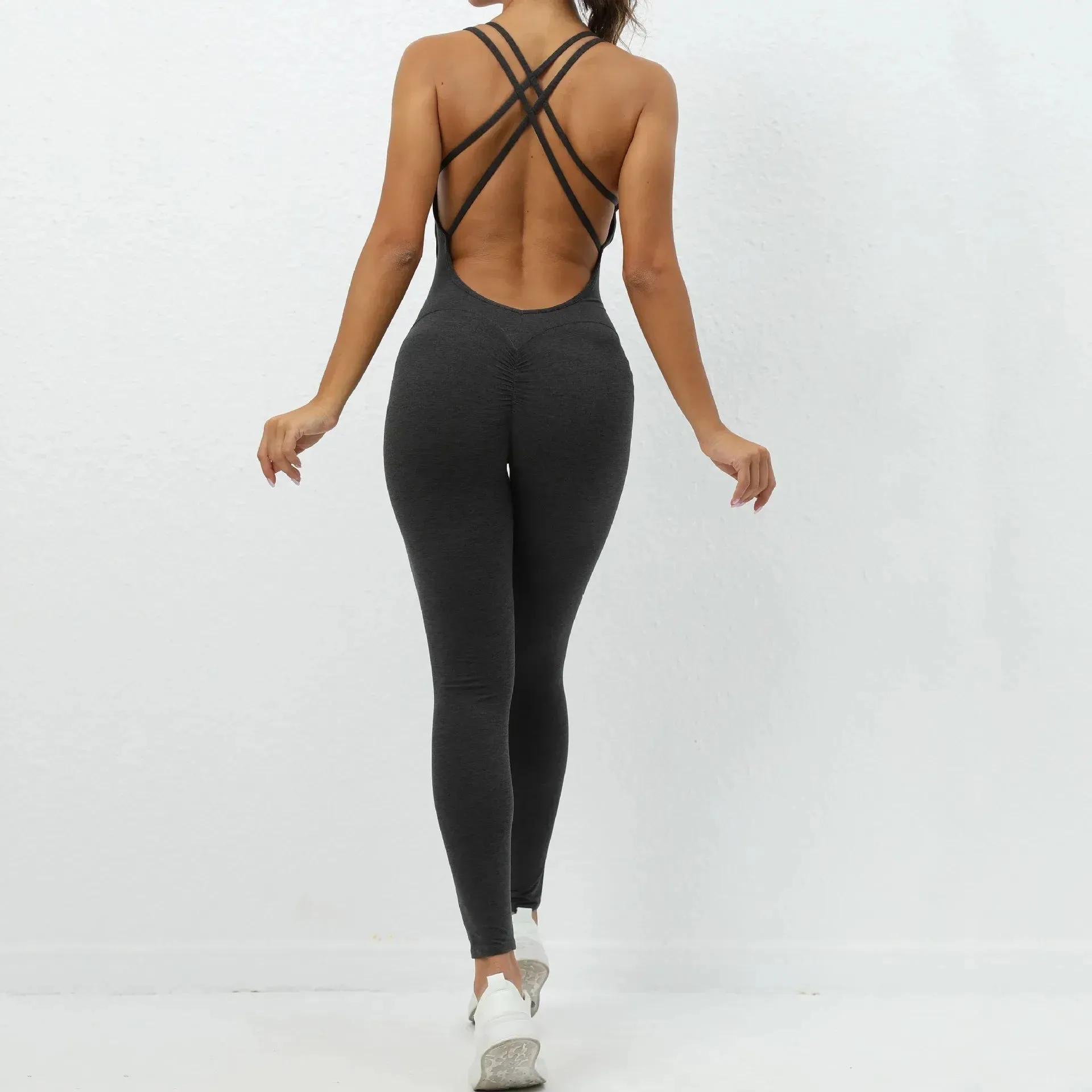 Seamless Yoga Jumpsuits Sports Fitness High Waist Peach Hip-lifting Beauty Back Jumpsuits Workout Clothes Gym Leggings for Women