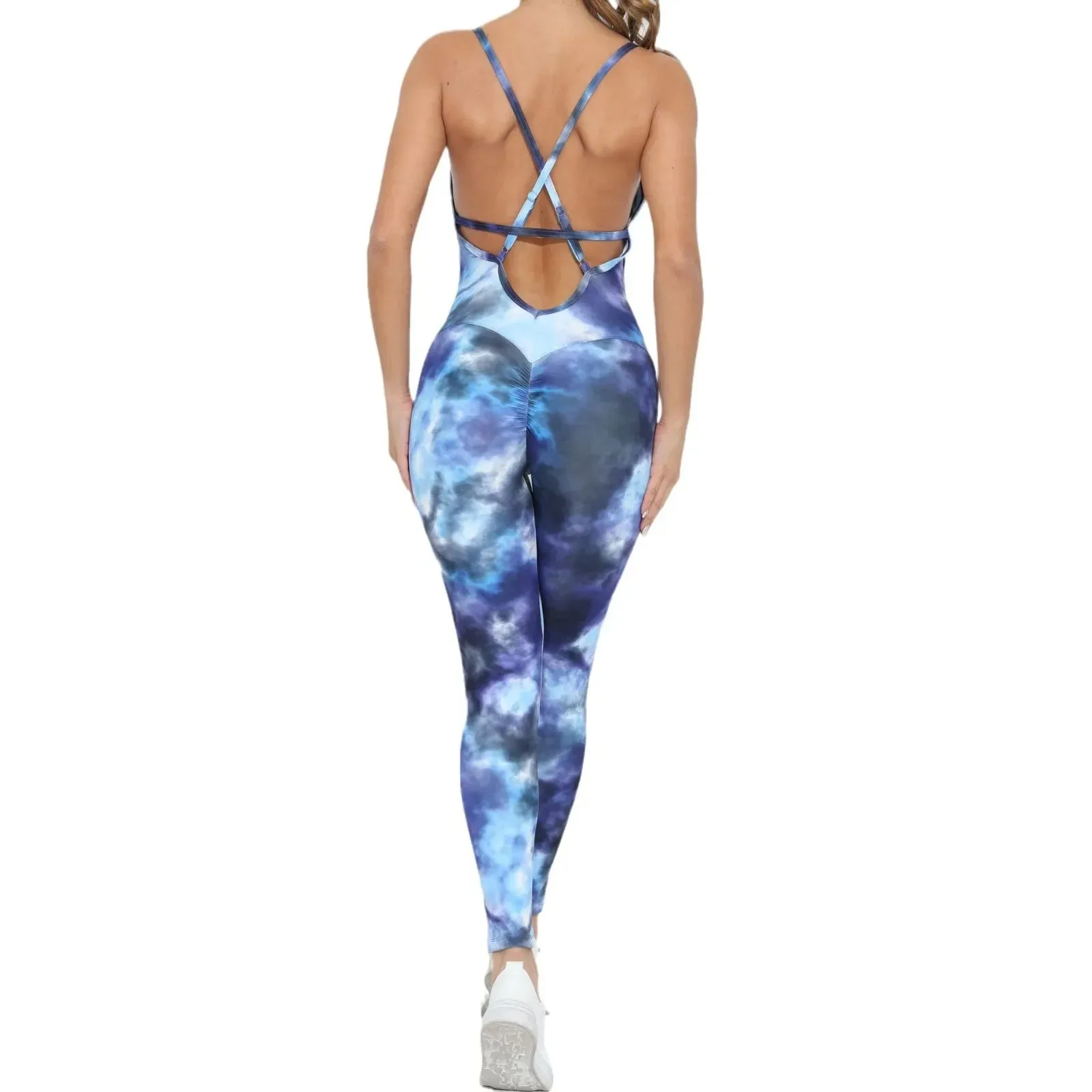Seamless Yoga Jumpsuits Sports Fitness Hip-lifting Cross Shoulder Strap Beauty Back One-Piece Workout Gym Tracksuits for Women