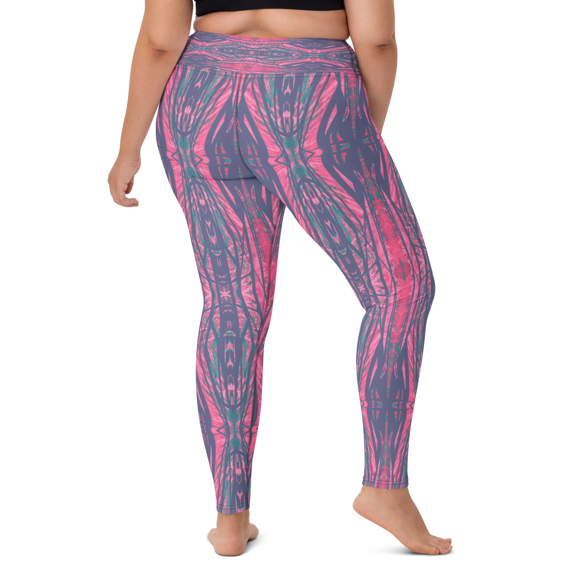Shadows Gray On Pink Yoga Leggings