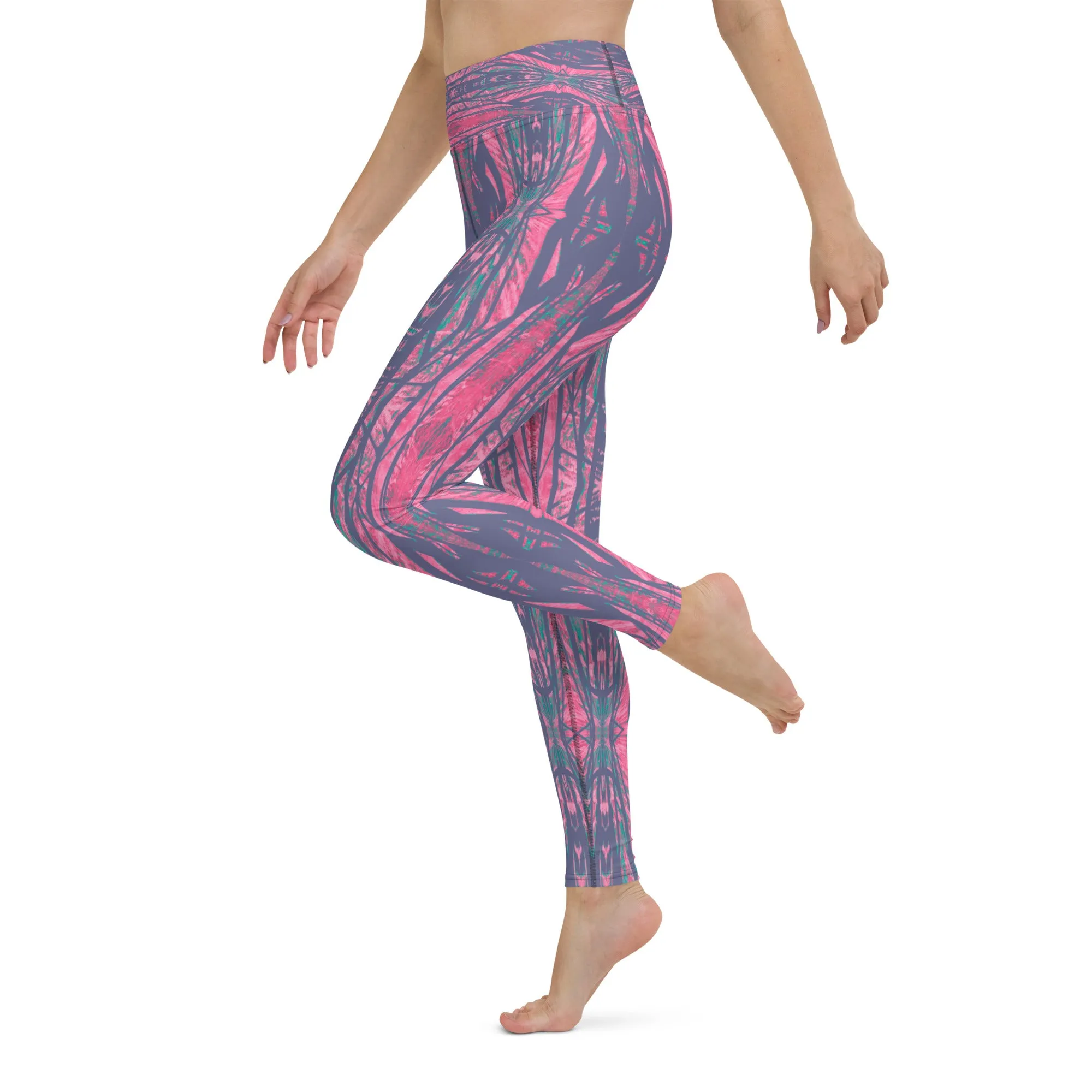 Shadows Gray On Pink Yoga Leggings