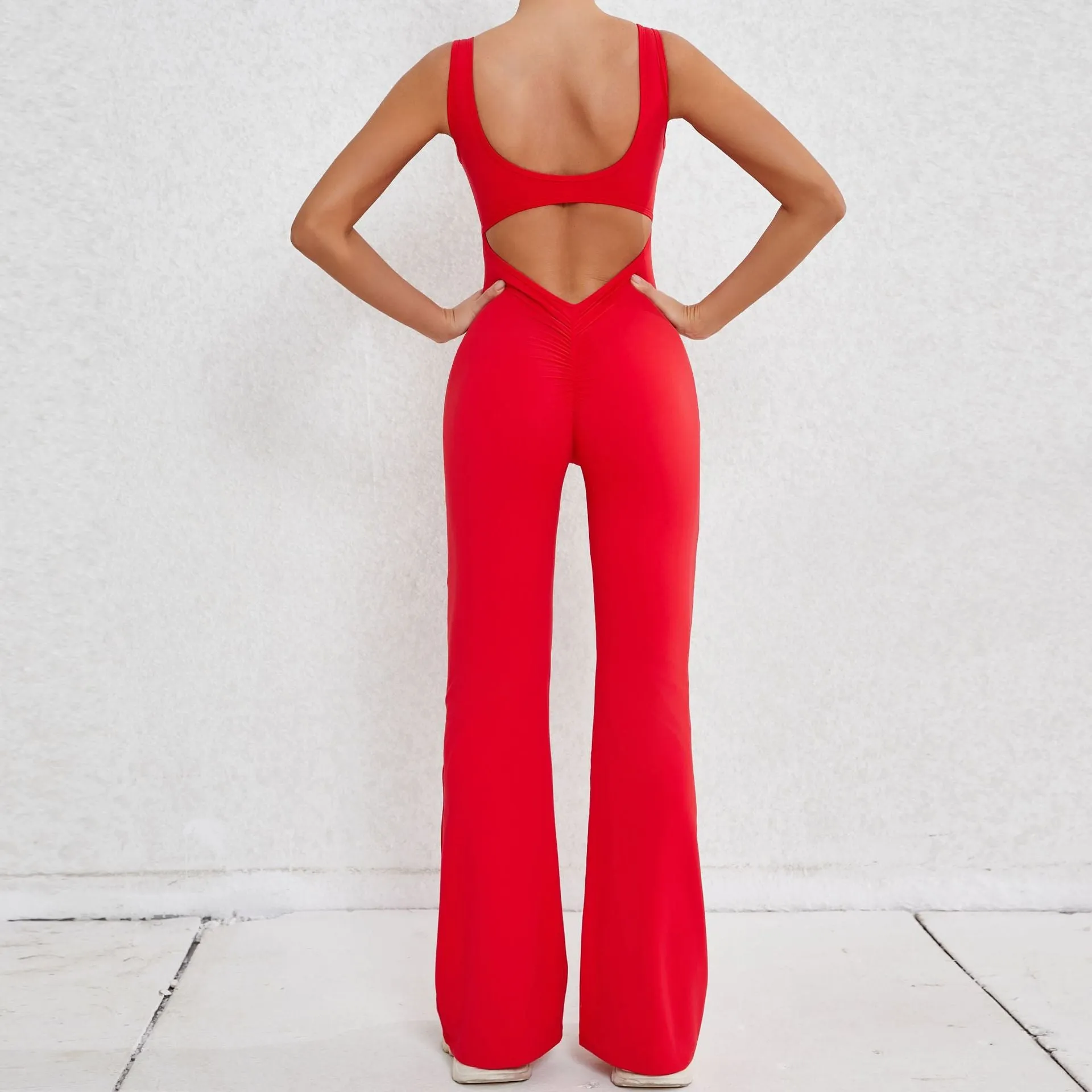 Simple Style Solid Color Nylon Cotton Blend Tracksuit Jumpsuits