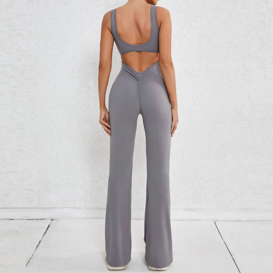 Simple Style Solid Color Nylon Cotton Blend Tracksuit Jumpsuits