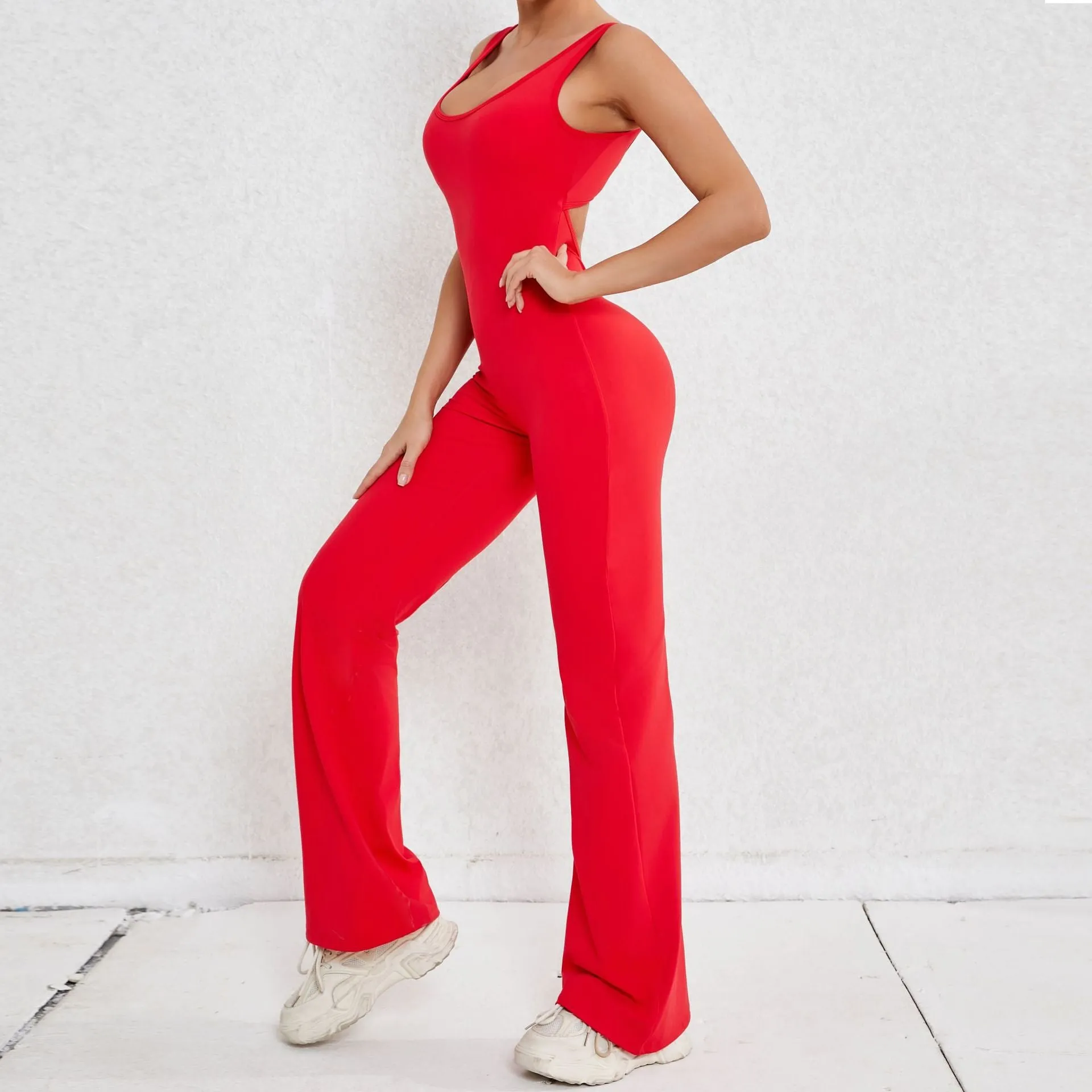 Simple Style Solid Color Nylon Cotton Blend Tracksuit Jumpsuits
