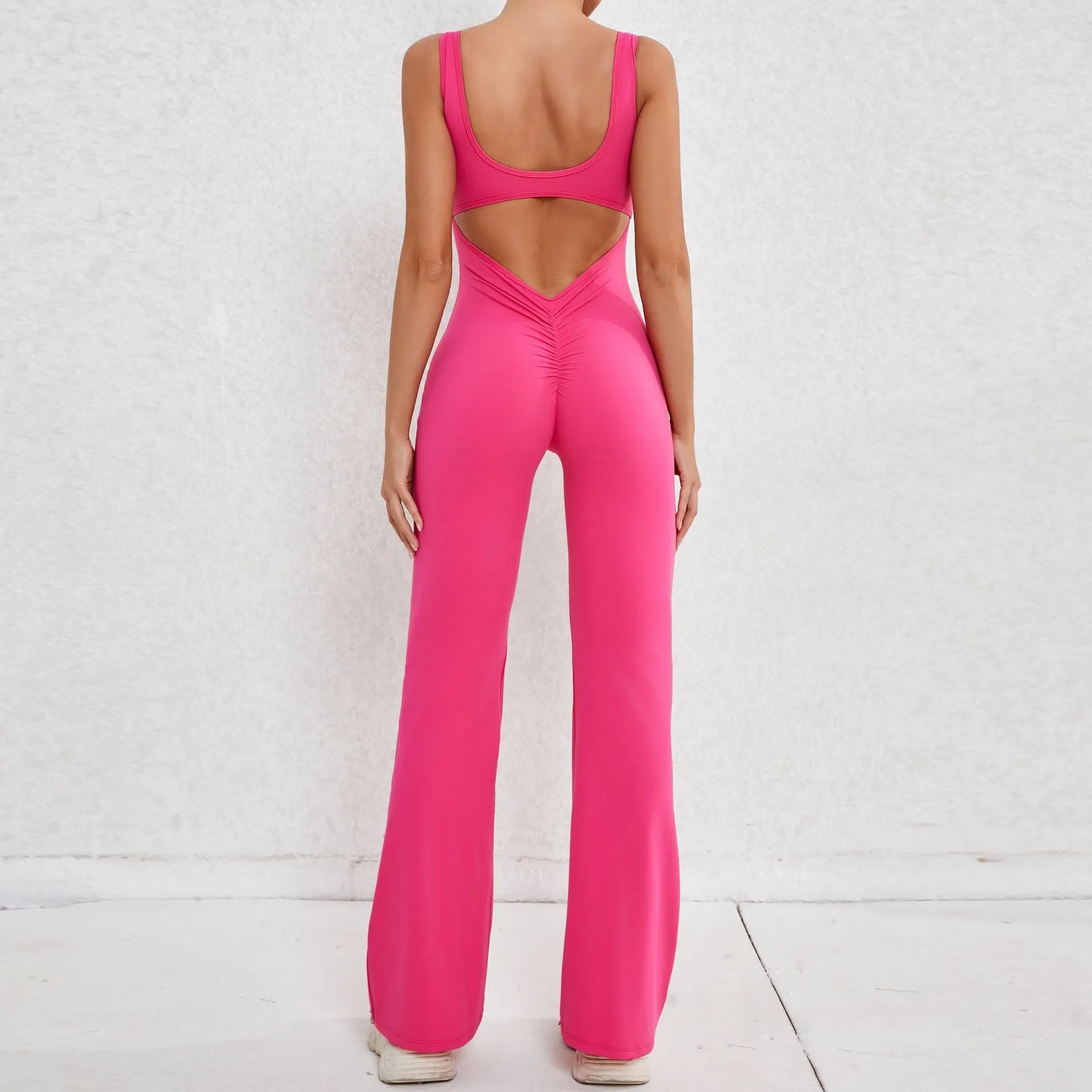Simple Style Solid Color Nylon Cotton Blend Tracksuit Jumpsuits