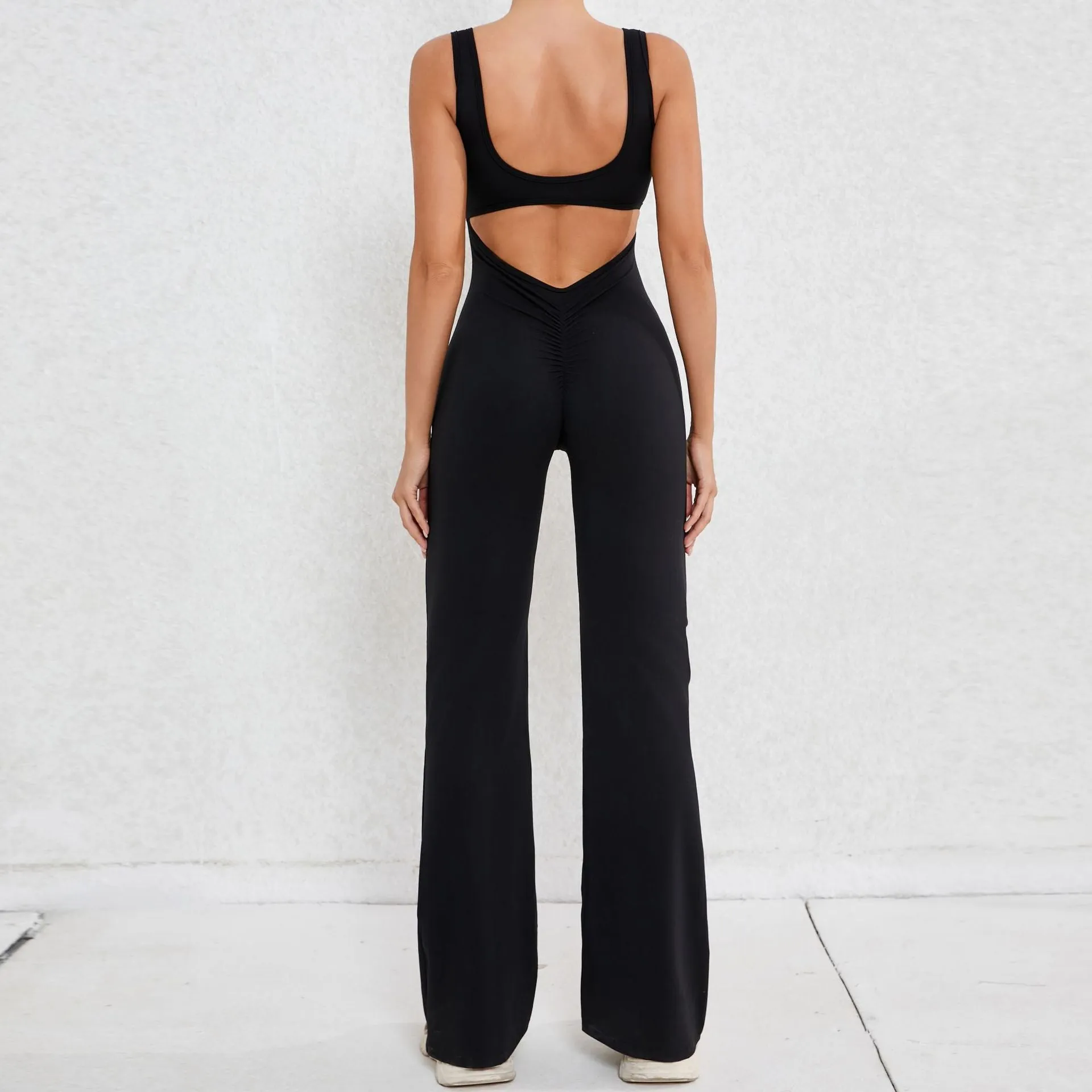 Simple Style Solid Color Nylon Cotton Blend Tracksuit Jumpsuits