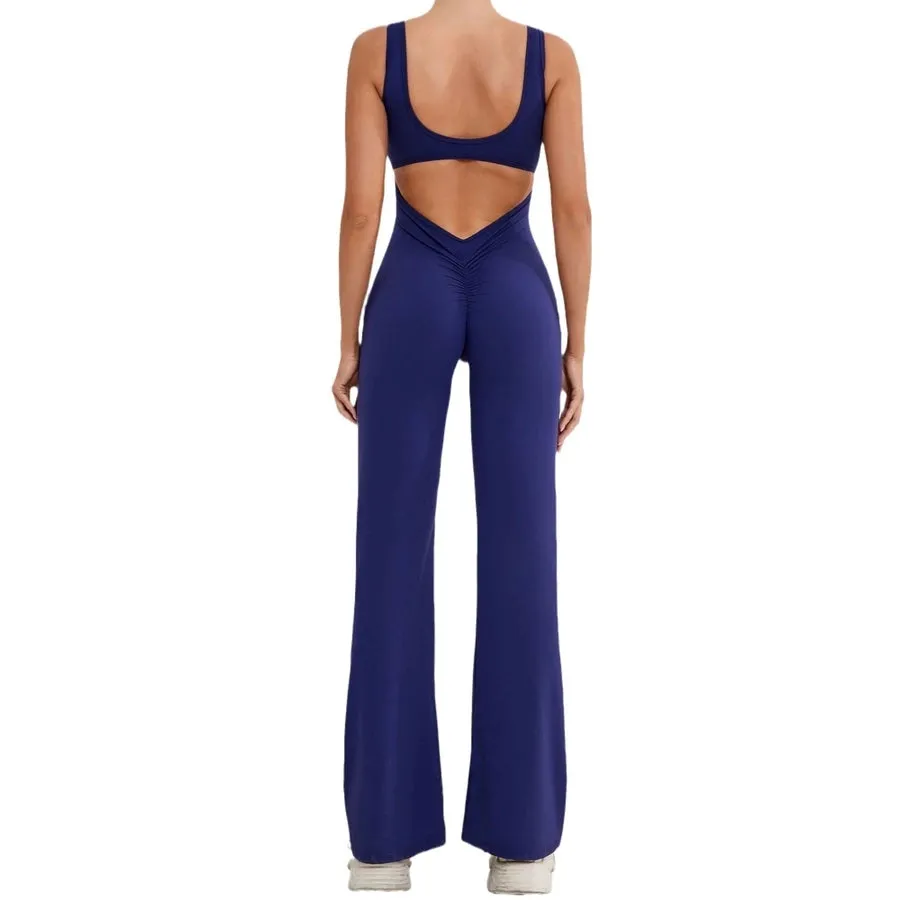 Simple Style Solid Color Nylon Cotton Blend Tracksuit Jumpsuits