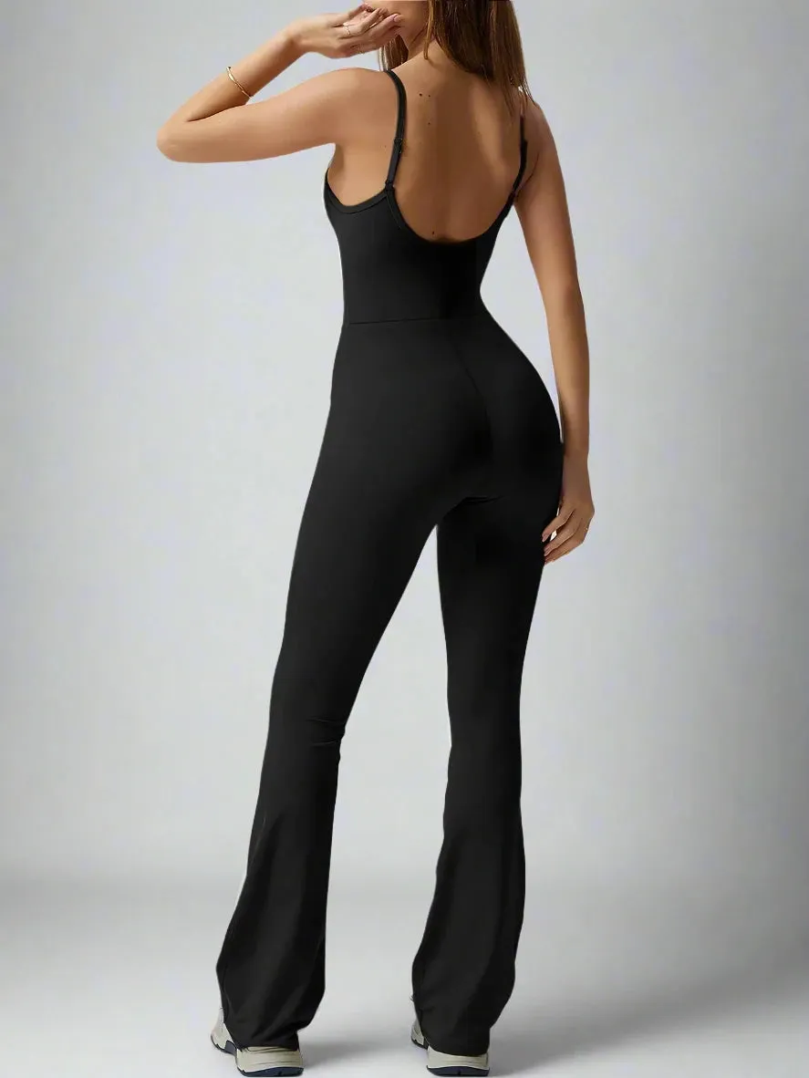 Sleeveless Hollow Out Sporty Jumpsuit