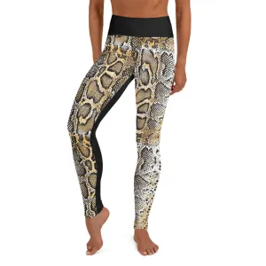Snake Front Black Back - Yoga Leggings