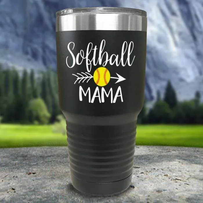 Softball Mama Color Printed Tumblers