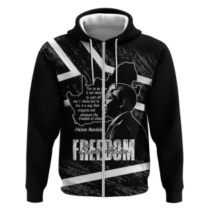 South Africa Freedom Day Zip Hoodie Nelson Mandela With Map LT14
