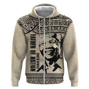 South Africa Nelson Mandela - Father Of Nation Zip Hoodie Vintage African Pattern LT14