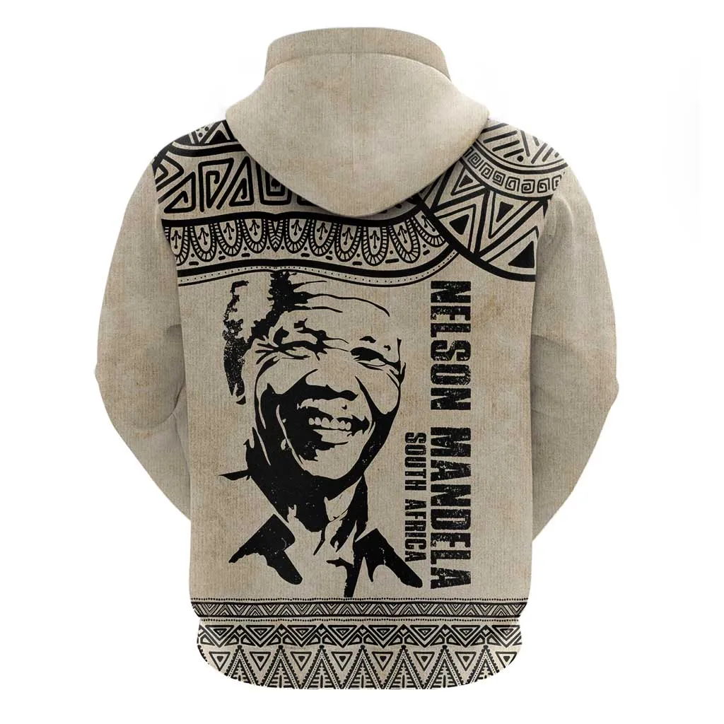 South Africa Nelson Mandela - Father Of Nation Zip Hoodie Vintage African Pattern LT14