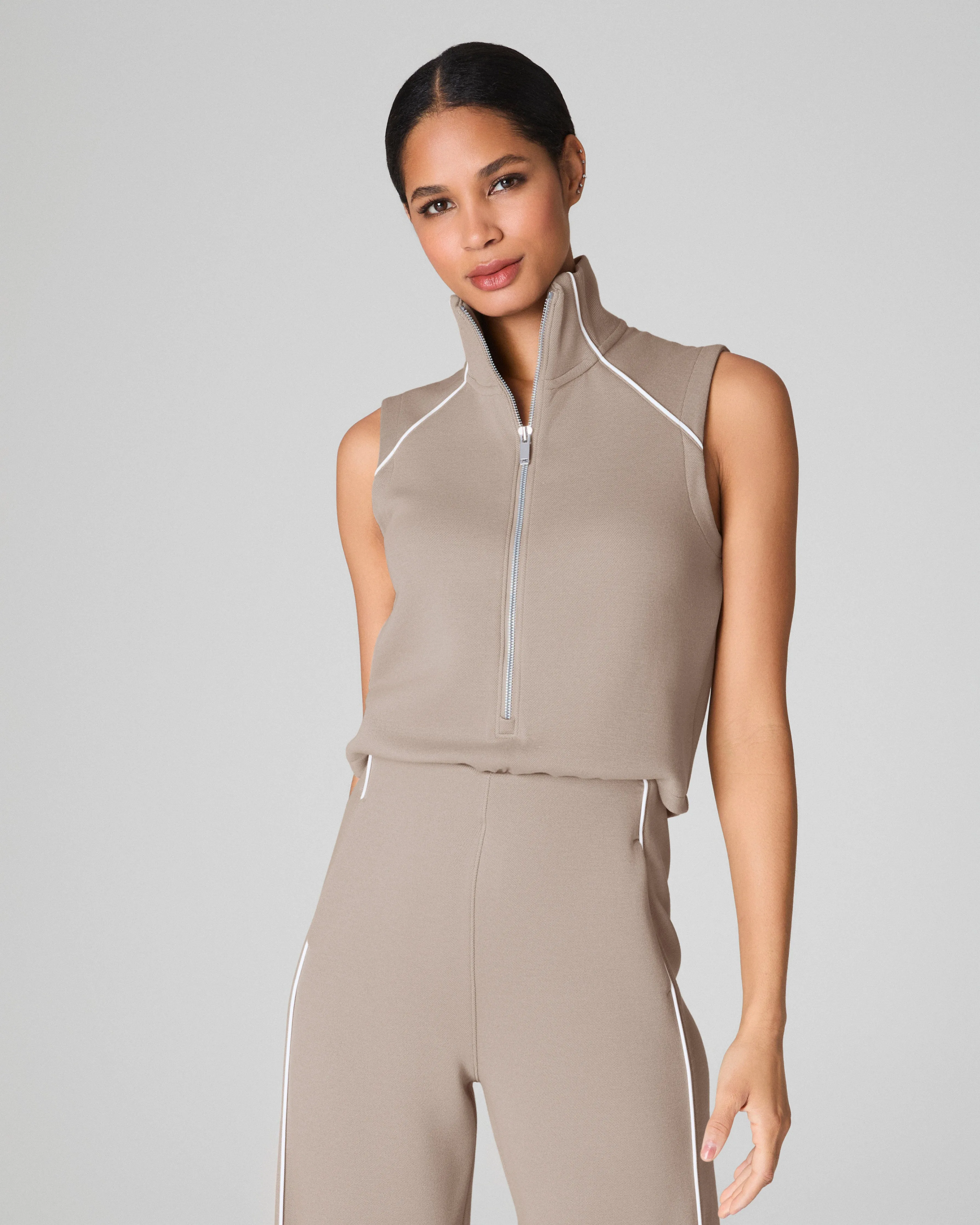 SPANX® AirEssentials Pique Sleeveless Mockneck Jumpsuit
