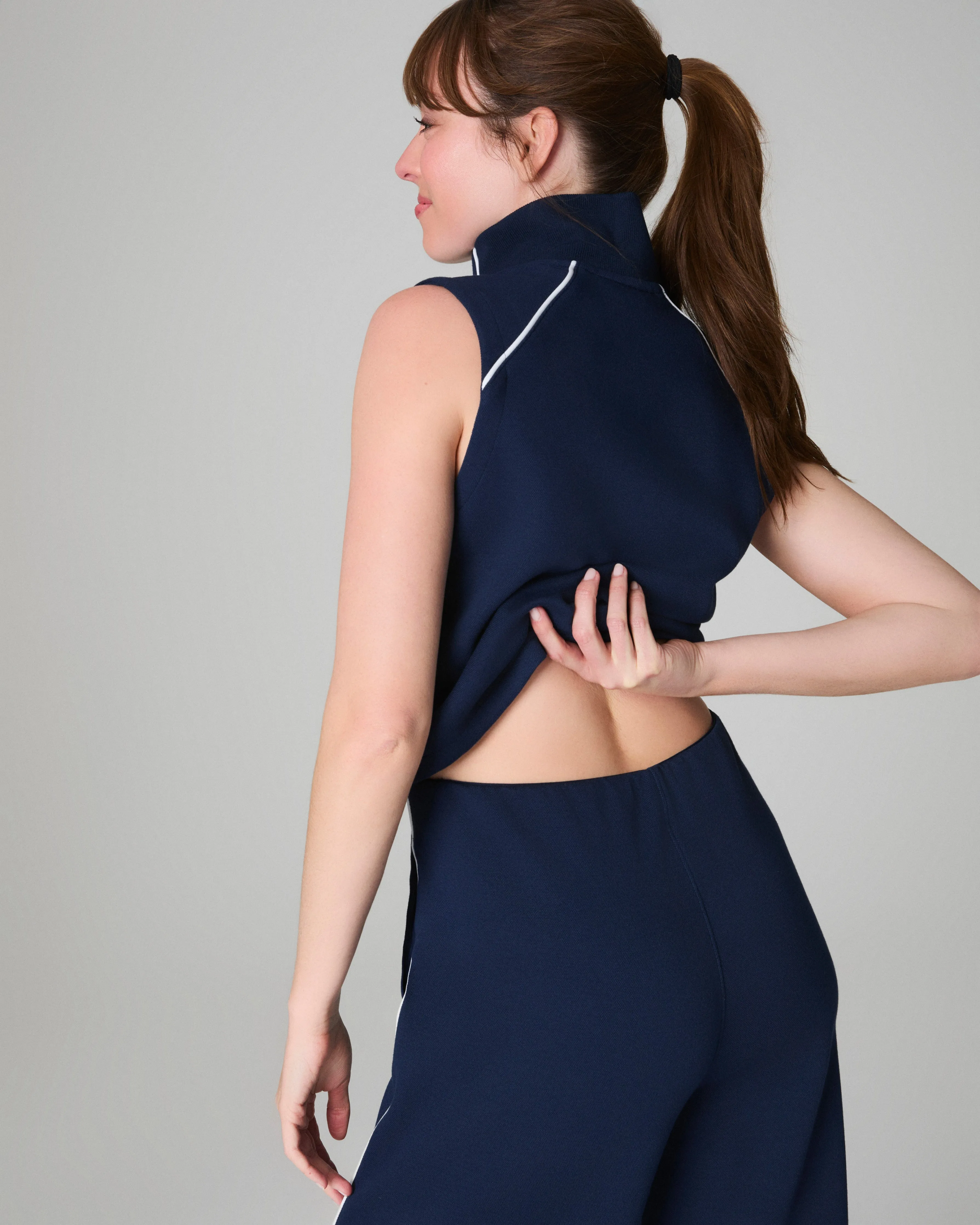 SPANX® AirEssentials Pique Sleeveless Mockneck Jumpsuit