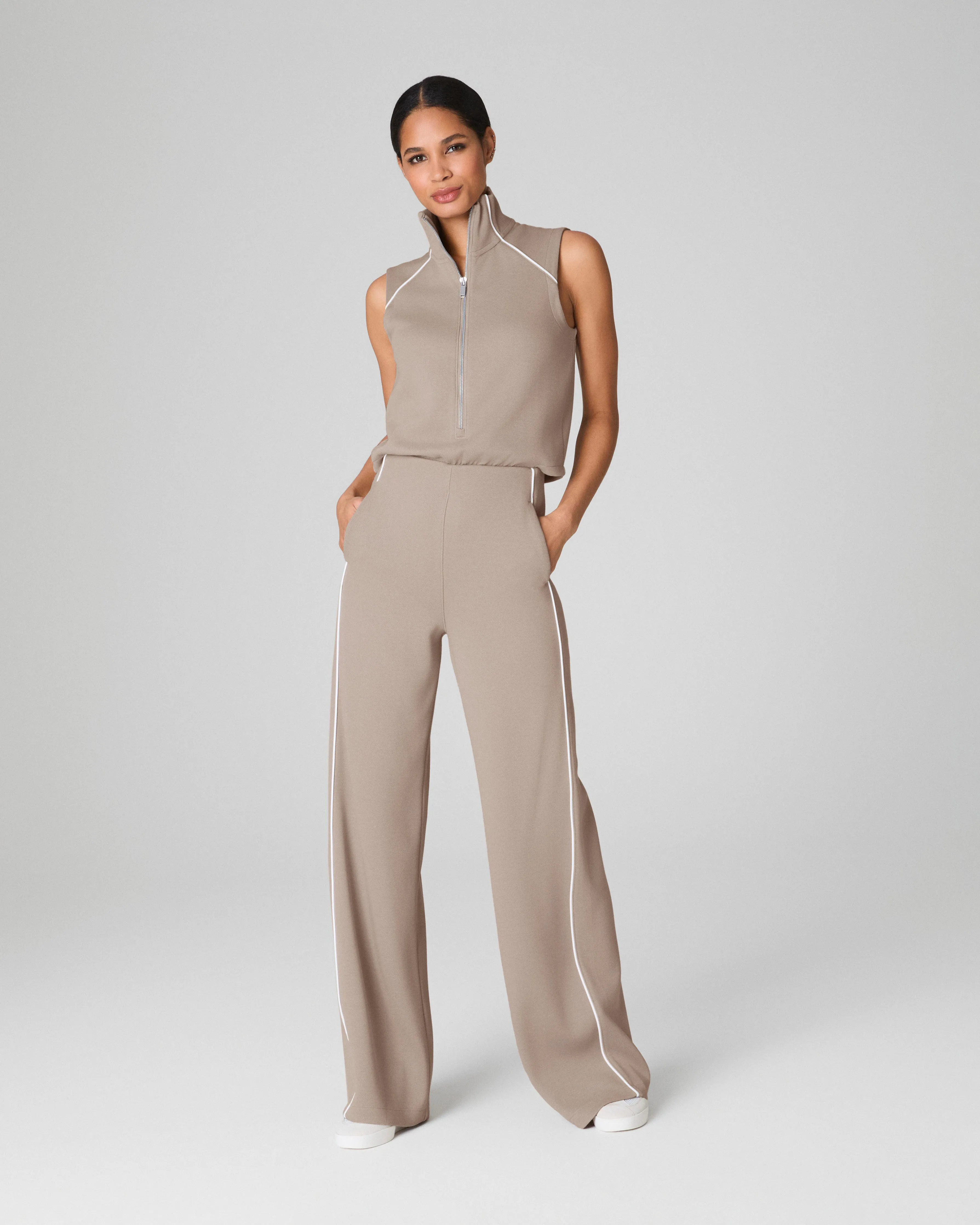 SPANX® AirEssentials Pique Sleeveless Mockneck Jumpsuit