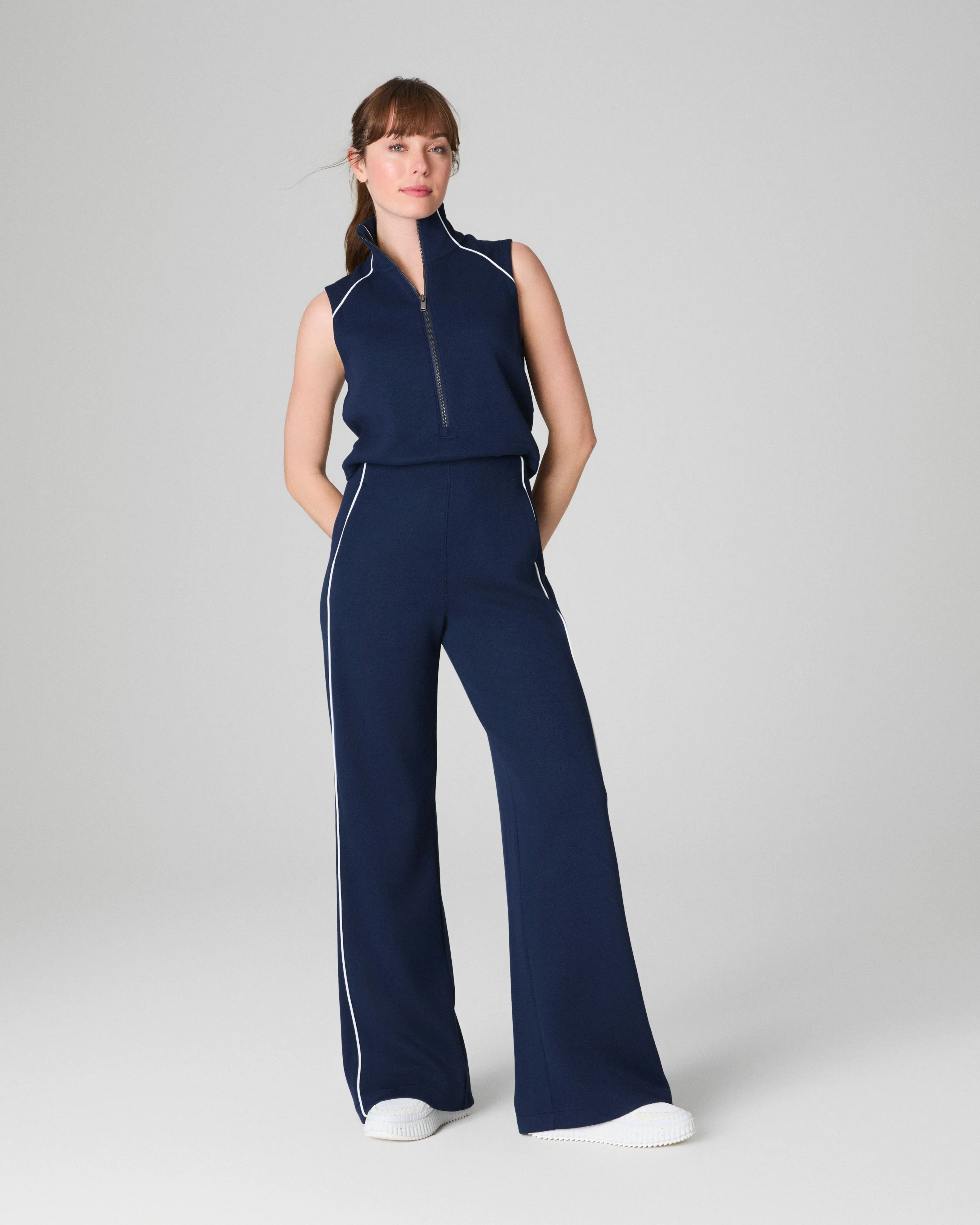 SPANX® AirEssentials Pique Sleeveless Mockneck Jumpsuit