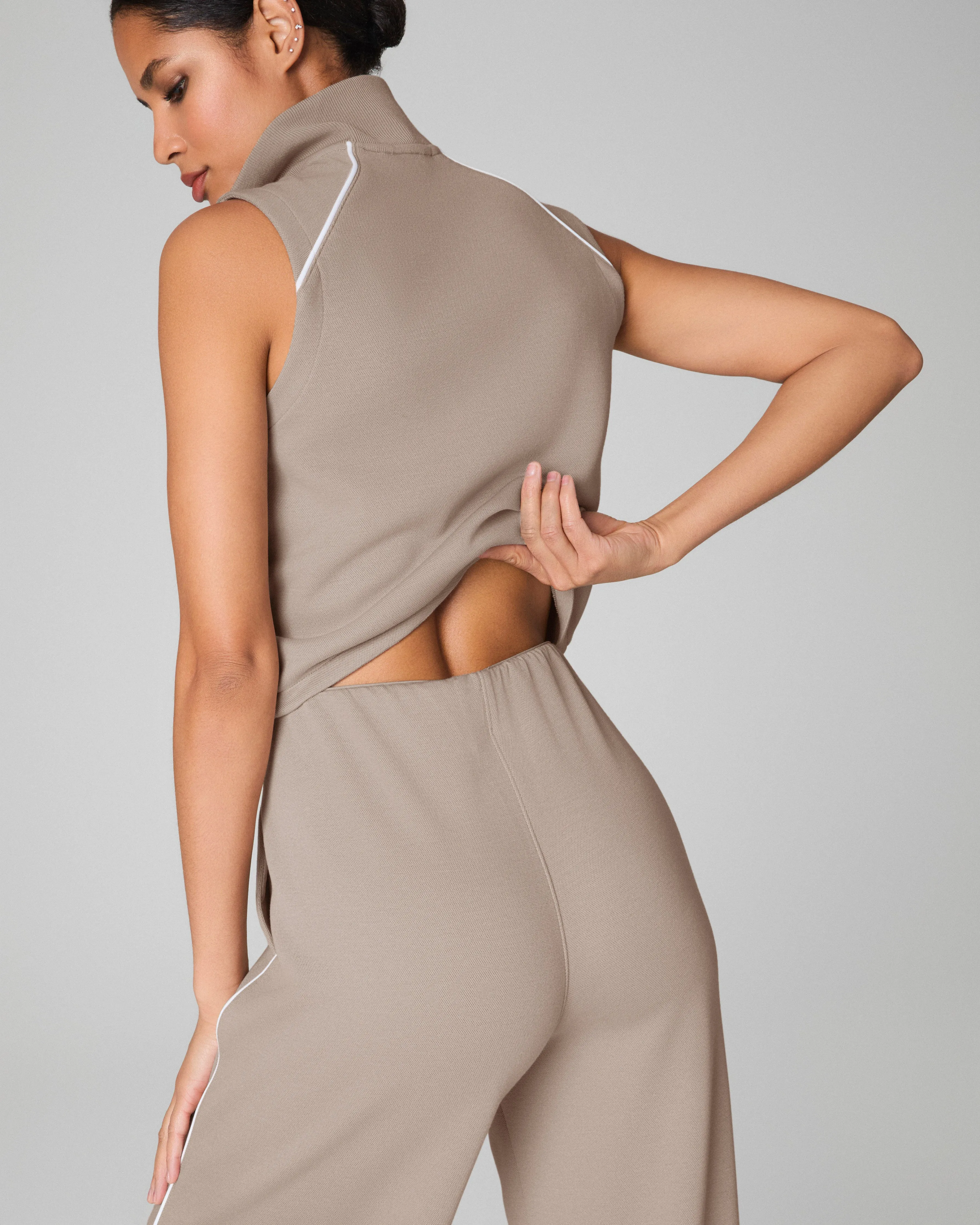 SPANX® AirEssentials Pique Sleeveless Mockneck Jumpsuit