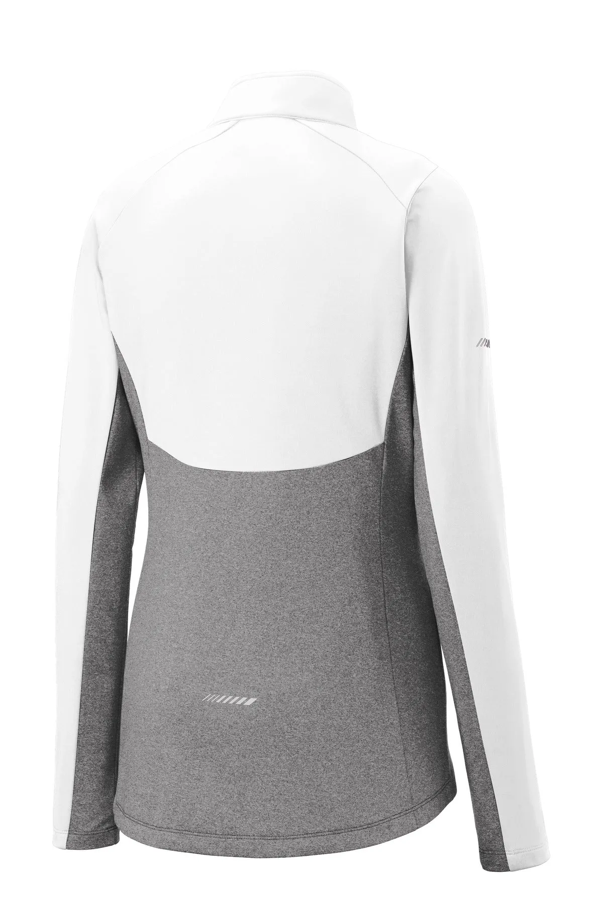 Sport-Tek Women's Sport-Wick Stretch Contrast 1/4-Zip Pullover. LST854 White/ Charcoal Grey Heather