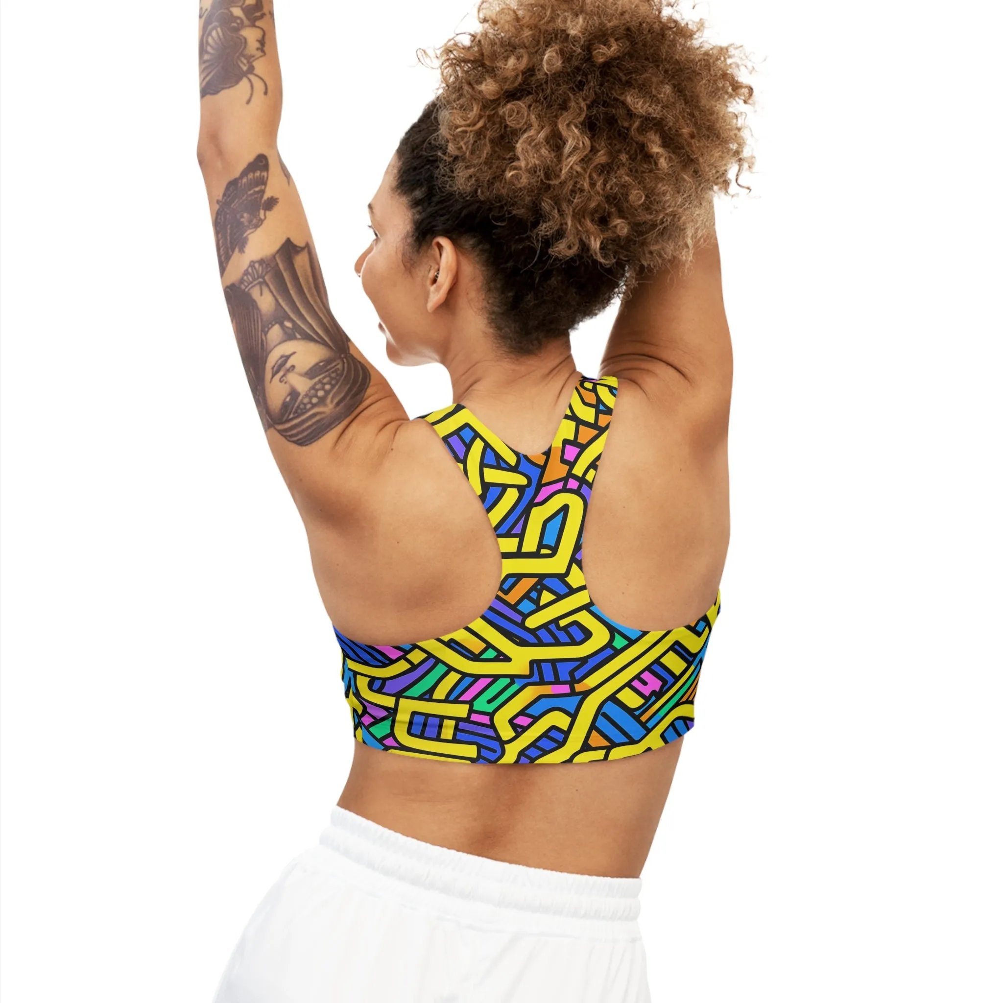 Sports Bra - Bouquet NewYork Stripes
