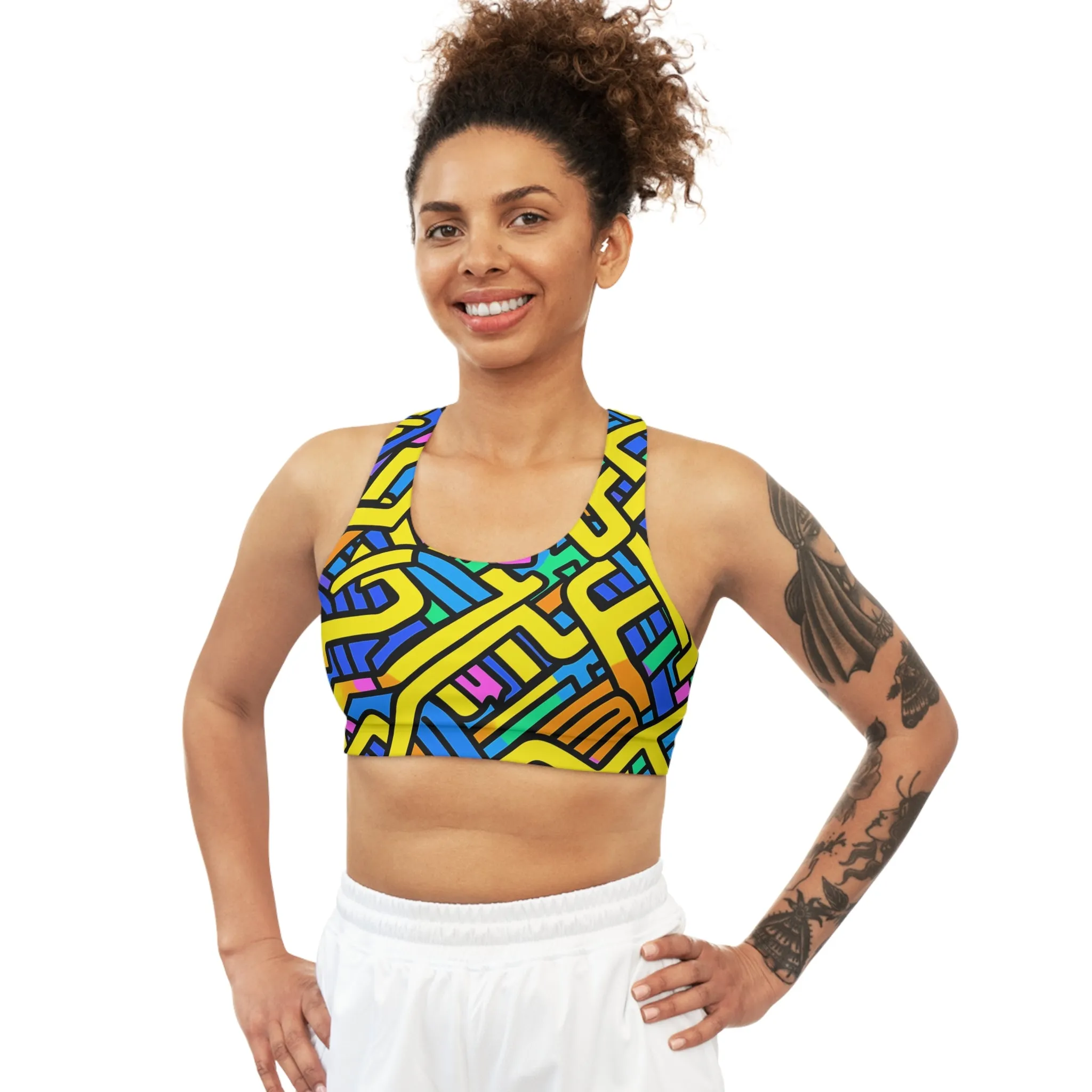 Sports Bra - Bouquet NewYork Stripes