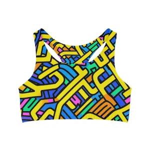 Sports Bra - Bouquet NewYork Stripes