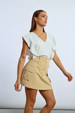STRAIGHT MINI SKIRT WITH CARGO POCKETS