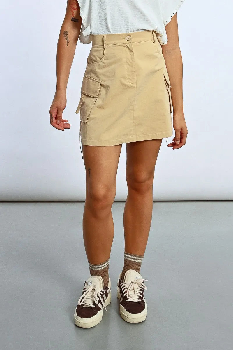 STRAIGHT MINI SKIRT WITH CARGO POCKETS