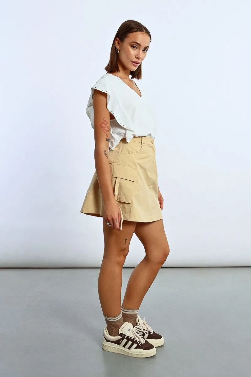 STRAIGHT MINI SKIRT WITH CARGO POCKETS